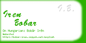 iren bobar business card
